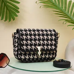 FABBHUE Women Checked Structured Sling Bag-picture-49