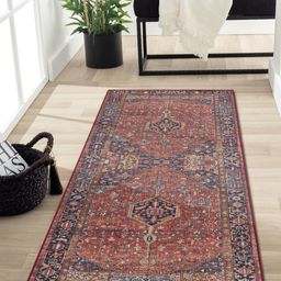 OBSESSIONS Brown & Navy-Blue Printed Rectangular Bedside Runners-image-98