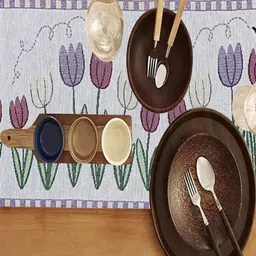 PRAKARTIK Green & White Floral Printed Pure Cotton Durable Table Runner image 5