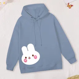 FOREVER FRIDAY Girls Graphic Printed Hooded Cotton Sweatshirt-picture-17