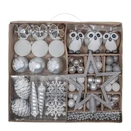 Little Surprise Box LLP Kids Pack Of 90 Pieces Silver-Toned XMas Tree Hanging Ornaments-picture-45