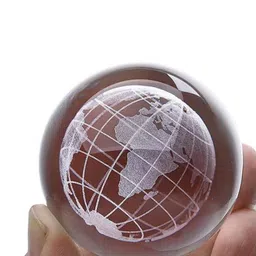 EarthCraft Crystal Ball Globe White Glass Spherical Table Lamp image 4