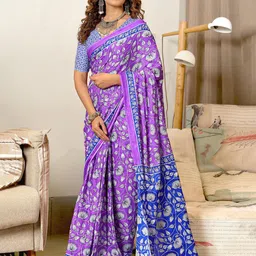 HMP Fashion Ajrak Block Printed Ikat Saree-picture-34