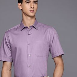 Louis Philippe Pure Cotton Self Design Classic Fit Textured Formal Shirt-picture-26