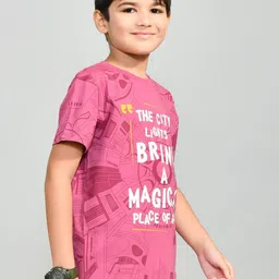 YOUMAA Boys Bio Finish Conversational Printed Round Neck Pure Cotton T-shirt image 4