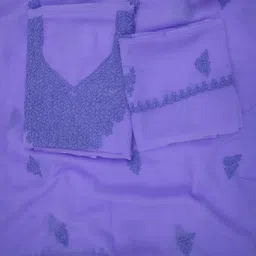 PARAMOUNT CHIKAN Ethnic Motifs Chikankari Embroidered Unstitched Dress Material-picture-58