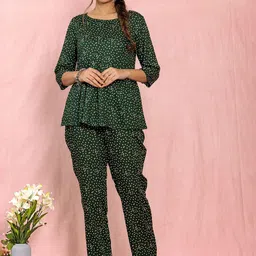 KASYA Printed Round Neck Tunic With Trousers Co-Ords-picture-32