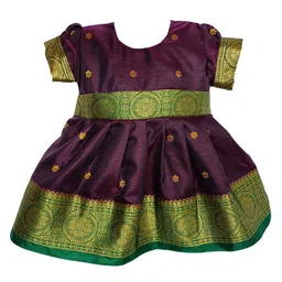 Mom and Me Girls Puff Sleeves Fit and Flare Ethnic Dresses-image-77