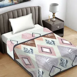 FABINALIV Blue & Pink Geometric Woollen AC Room 233 GSM Single Bed Blanket-picture-13