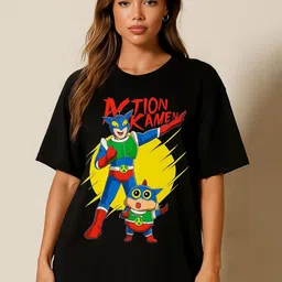 Anikmart Unisex Dri-FIT Graphic Printed Round Neck Cotton Oversized T-shirt-image-20