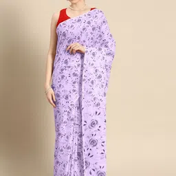 BUTA BUTI Floral Pure Cotton Saree-image-70