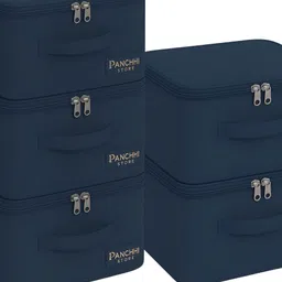 Panchhi Store Blue 5 Pieces Drawer Organiser-image-60