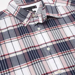 Tommy Hilfiger Men Button-Down Collar Tartan Checked Cotton Casual Shirt image 2