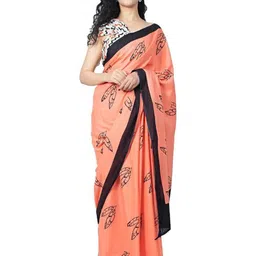Pinkcity Trade World Orange Pure Cotton Ikat Sarees-picture-24