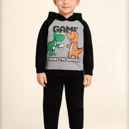 YK Boys Printed Full Sleeves Hooded Sweatshirt with Trousers-picture-55