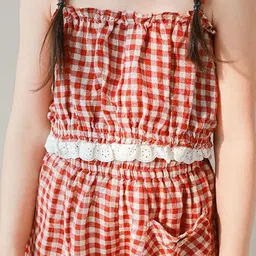 LULU & SKY Girls Checked Top with Palazzos image 3