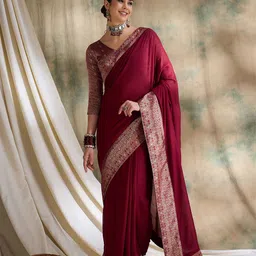 Sangria Woven Design Saree With Blouse-image-32