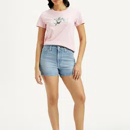 Levis Women Mid Rise Denim Wedgie Shorts-image-24