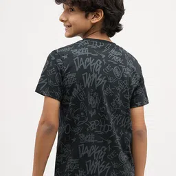 Jack & Jones Junior Jjjr Mark Boys Typography Printed Pure Cotton Tshirt image 4