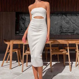 TRENBEE Women Sheath Cut Out Midi Dress-picture-26