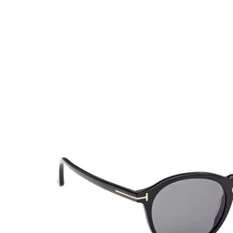 Tom Ford Men Grey Lens & Black Round Sunglasses With UV Protected Lens FT0904 52 01D image 5