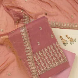 Koskii Floral Embroidered Gotapatti Unstitched Dress Material-image-14