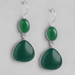 Anouk Silver-Plated Opal Geometric Drop Earrings image 2