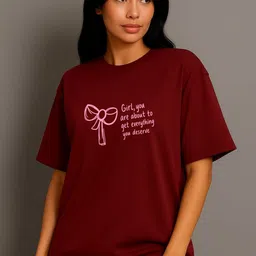 Moda Rapido Women Typography Printed T-shirt image 2