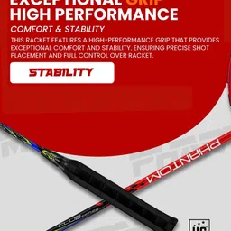 UG SPORTS Set Of 2 Oval Shape Lightweight Phantom Aluminium Badminton Racket with Cover image 5