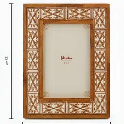 Fabindia Naksh Beige & White Wooden Table Photo Frames image 4