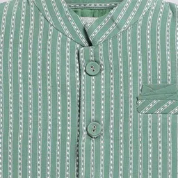 LITTLE COLLARS Boys Striped Regular Pure Cotton Kurta with Pyjamas image 2