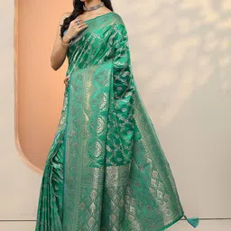 Libas Ethnic Motifs Zari Silk Blend Handloom Saree-picture-33