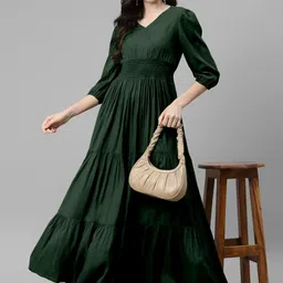 Raiyani Enterprise V-Neck Fit & Flare Maxi Dress-image-99