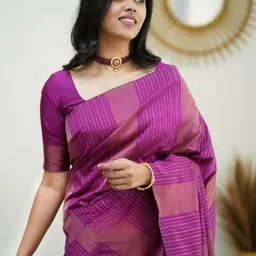 CaniBani Woven Design Silk Blend Banarasi Saree image 2