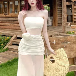 StyleCast x Revolte Women Appliqued Strapless Bandeau Maxi Dress-picture-13