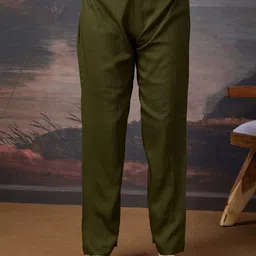 House of Pataudi Women Ethnic Motifs Embroidered Kurta with Trouser & Dupatta image 4