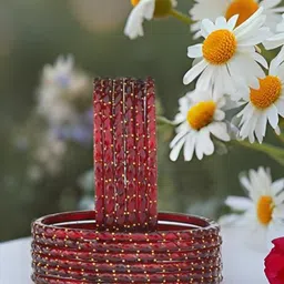 KOTTIAR CREATIONS Set Of 12 Crystal Studded Glass Bangles-picture-17