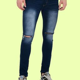 LINARIA Men Cotton Classic Slim Fit Mid-Rise Slash Knee Heavy Fade Jeans-picture-20