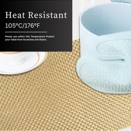 LUXEHOME INTERNATIONAL Gold Toned 2 Pieces Textured Table Placemats image 4