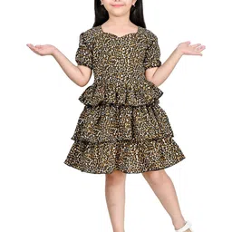 FASSY Girls Animal Print A-Line Knee Length Dress-image-5