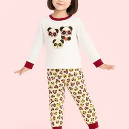 Kidbea Kids Animal Printed Round Neck Full Sleeve Top & Joggers Night suit-image-18