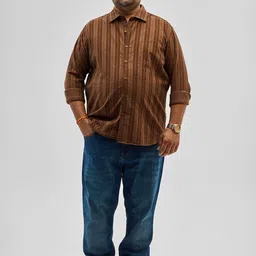 Snitch Men Classic Opaque Striped Casual Shirt image 5