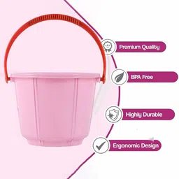 Kuber Industries Pink Solid Plastic Bath Accessories Set image 5