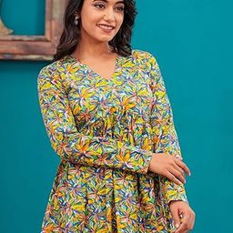 LABEL ADRIJA Printed V-Neck Pure Cotton Handloom Kurti-picture-9