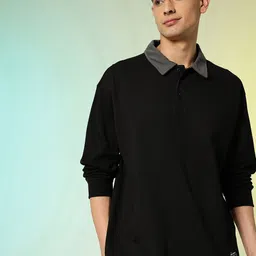 HRX by Hrithik Roshan Shirt Collar Knitted Sweatshirt-picture-17