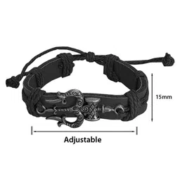 M Men Style Men Lord Shiv Mahadev Leather Wraparound Bracelet image 4