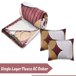 RRC Maroon Geometric Printed AC Room 300 GSM Double Bed Dohar With 2 Pillow Covers image 5