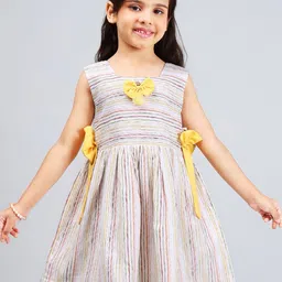 PINK MERMAID Girl Striped Round Neck Sleeveless Fit & Flare Dress-picture-10