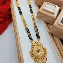 niva fashion GOLD PLATED ARIFICIAL DESIGN Gold-Plated Brass Mangalsutra-picture-42