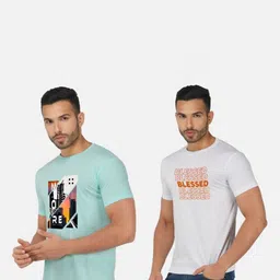 GLOBAL NOMAD Men 2 Printed Bio Finish Applique T-shirt image 4